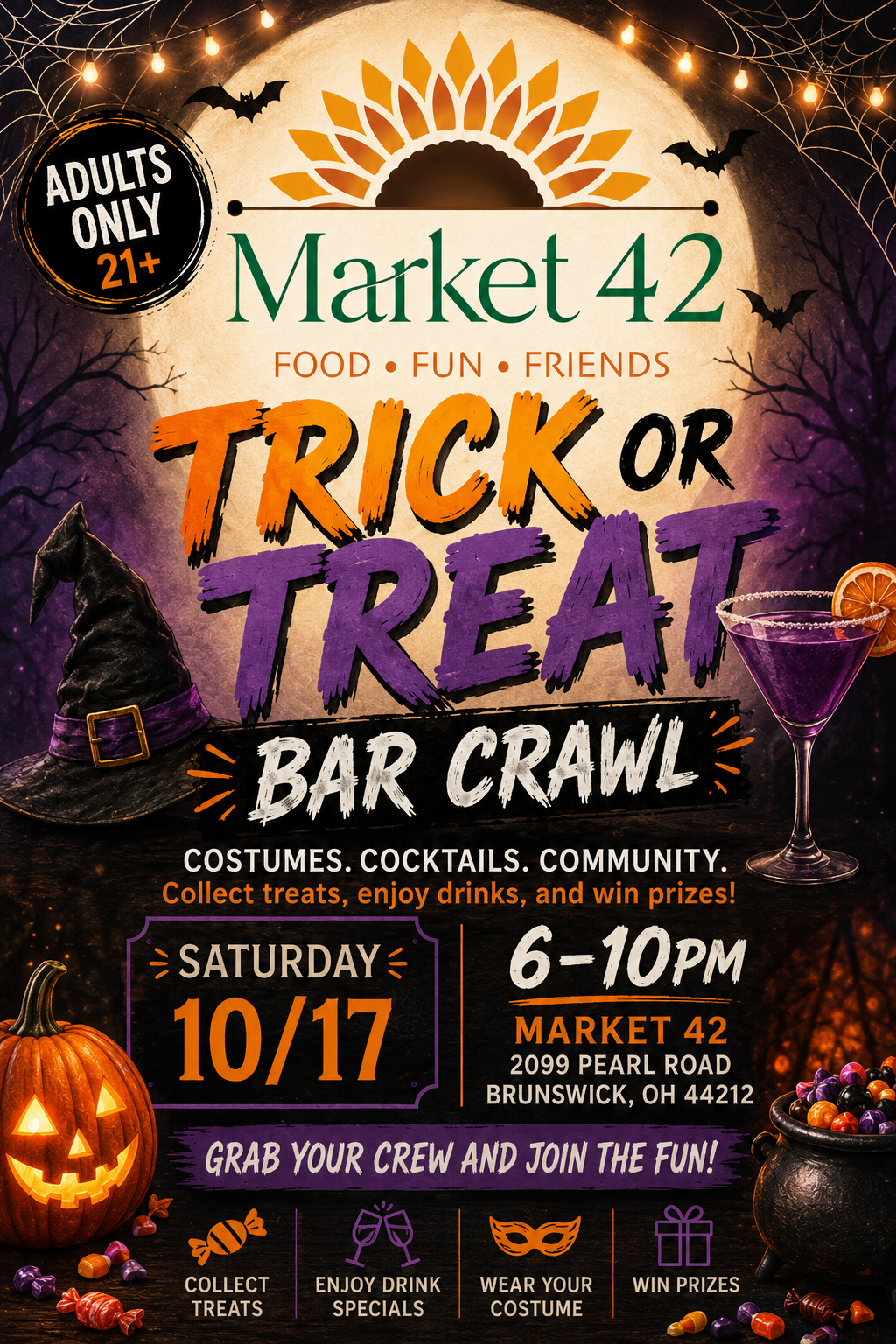 Adult Trick or Treat Bar Crawl